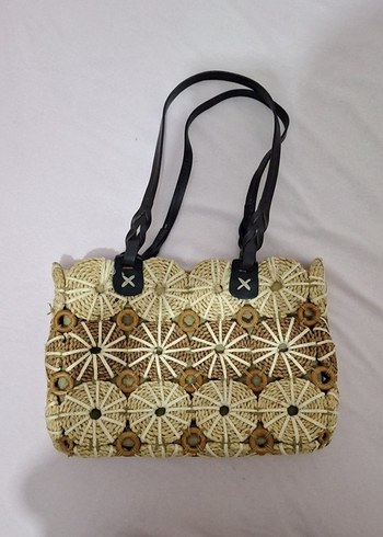 Boncuklu Nakışlı Örgü Kadın Çanta - Görsel 6