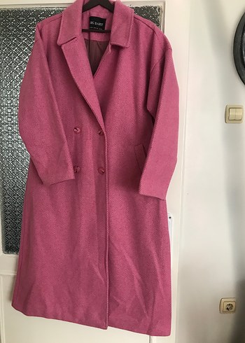 Pembe Uzun Kadın Kaşe Kaban - Görsel 3