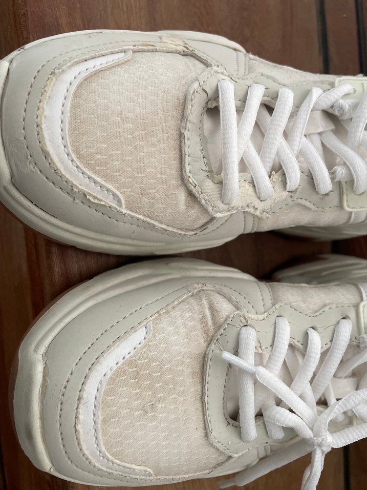 Beyaz Platform Topuklu Bağcıklı Kadın Spor Ayakkabı - Görsel 5