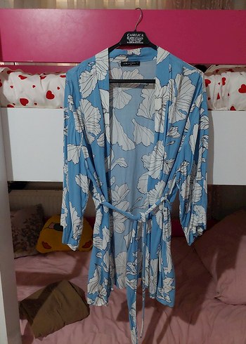 Mavi Bohem Uzun Kollu Kimono