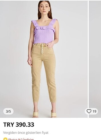 34 Beden camel Renk Camel jeans