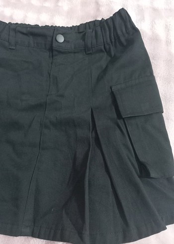 Siyah Pilili Midi Mini Etek - Görsel 3