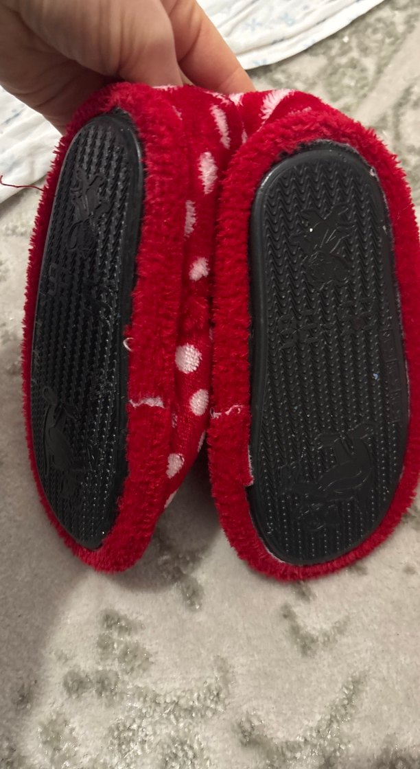 Kız Çocuk Kırmızı Puantiyeli Sıcak Terlik - Görsel 4