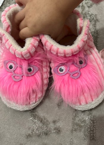 Kızlar için Pembe Peluş Sıcak Ev Terliği - Görsel 2