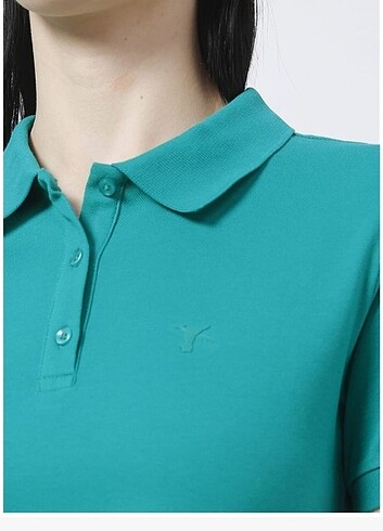 Bayan Fabrika marka polo yaka kadın t-shirt