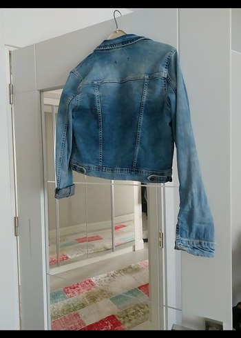 Mavi Düğmeli Kadın Kot Ceket - Görsel 2