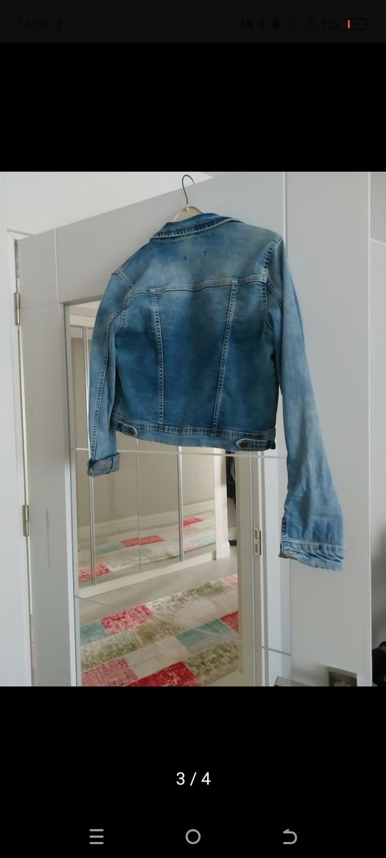 Mavi Düğmeli Kadın Kot Ceket - Görsel 2