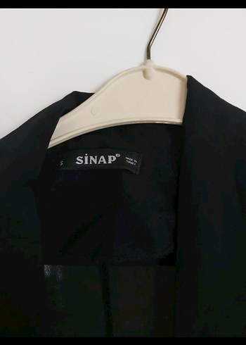 Düğmeli Siyah Kadın Keten Blazer Ceket - Görsel 2