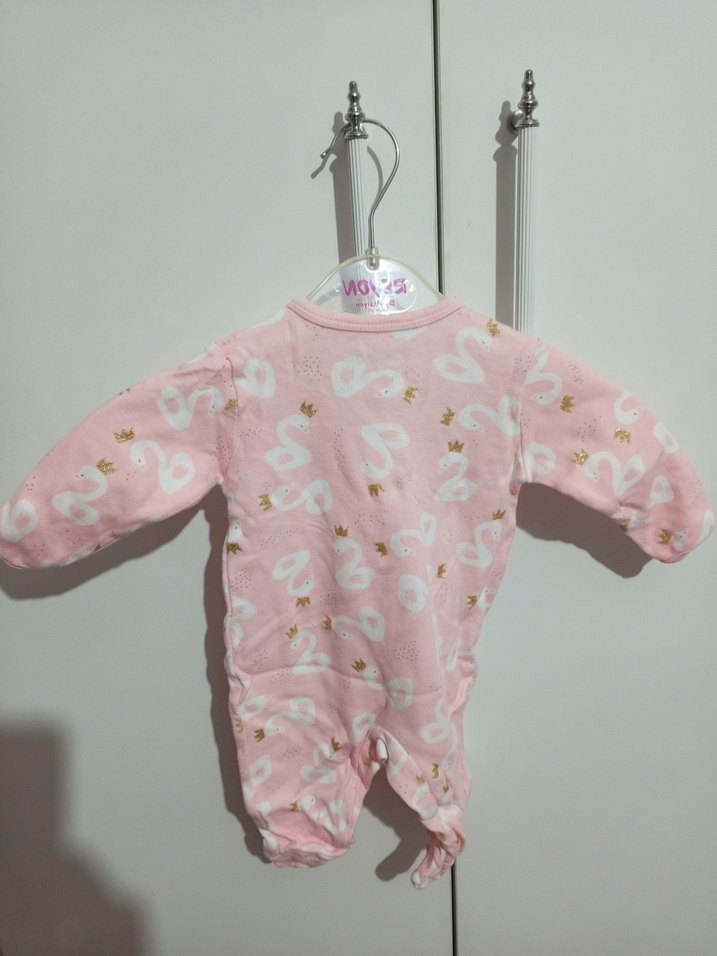 Düğmeli Pembe Bebek Kız Tulum - Görsel 2