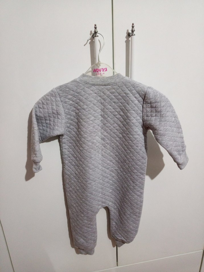 Kız Bebek Gri Örgü Tulum - Görsel 3