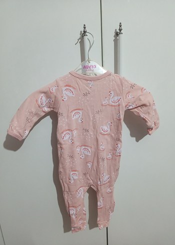 Pembe Desenli Bebek Tulum, Düğmeli - Görsel 3