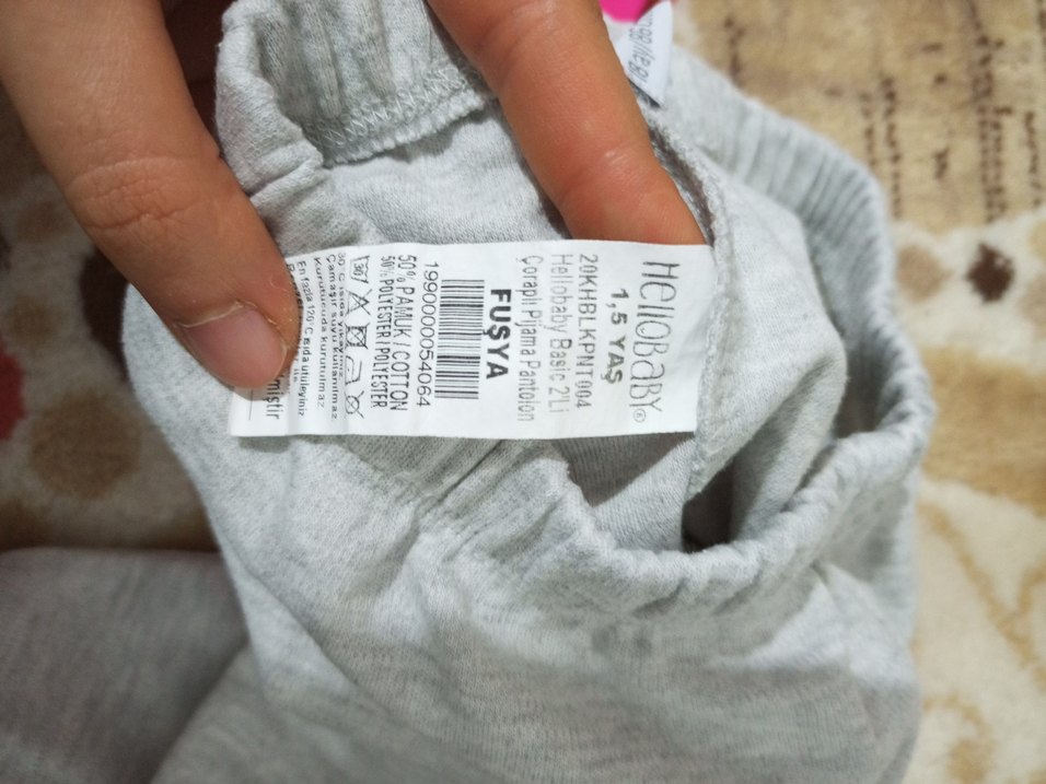 Kız Çocuk Pembe-Gri Triko Tayt - Görsel 2