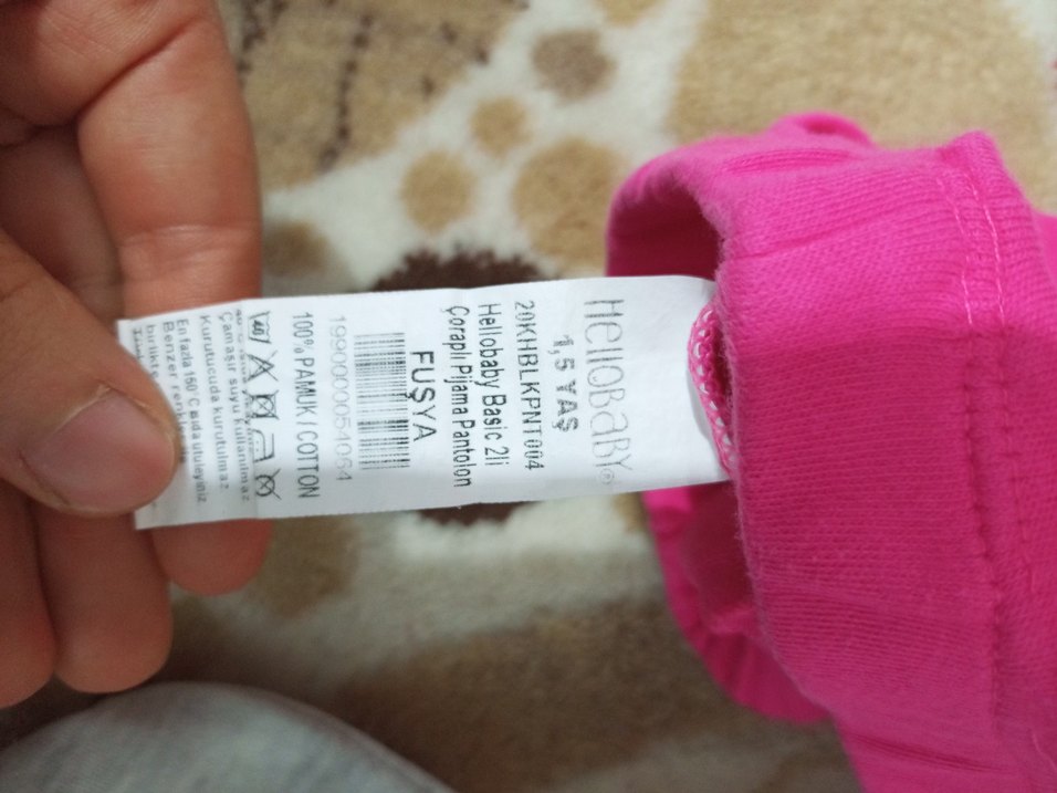 Kız Çocuk Pembe-Gri Triko Tayt - Görsel 3