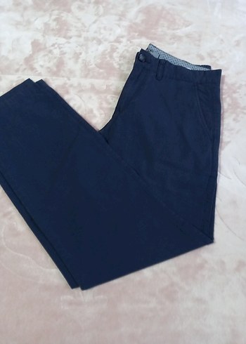 Lacivert Regular Fit Kemerli Denim Pantolon
