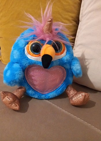 Rainbocorns Mavi ve Renkli Peluş Oyuncak Kuş