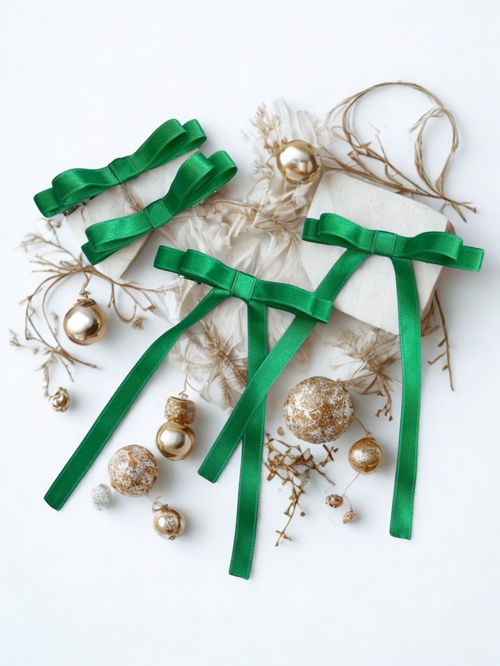 Yeşil 4lü kurdele toka seti - Görsel 2