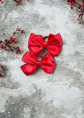 2li kadın saten fiyonk lastik toka - Görsel 2