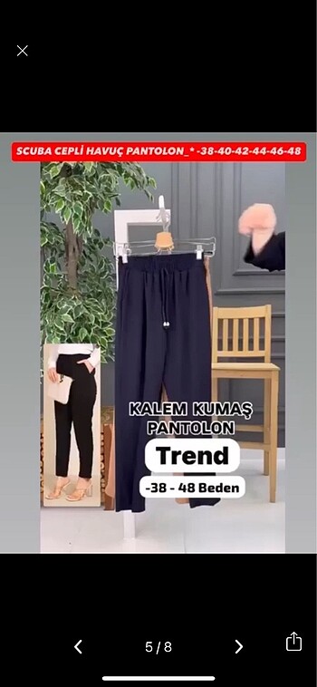 m Beden beyaz Renk Pantalon