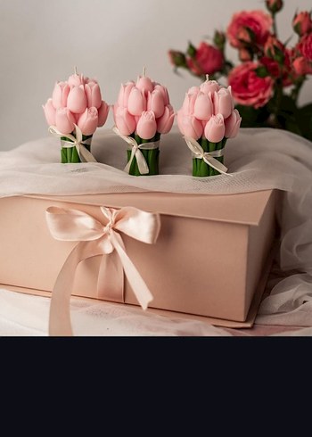 Gül demeti mum kozala mum gül mum - Görsel 2