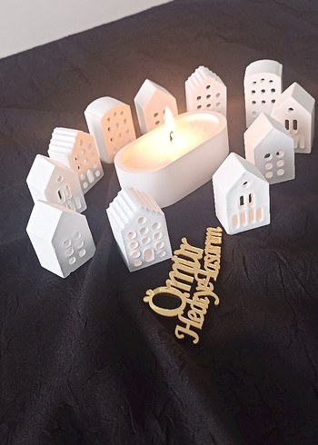 minyatür dörtlü ev ve Mumluk - Görsel 2