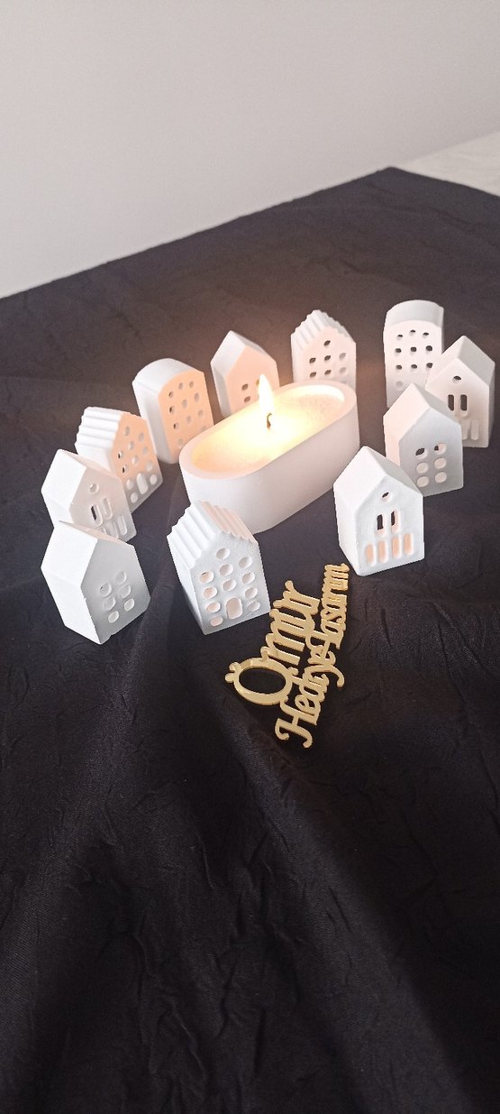 minyatür dörtlü ev ve Mumluk - Görsel 2