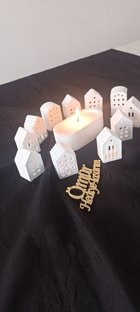 minyatür dörtlü ev ve Mumluk - Görsel 4