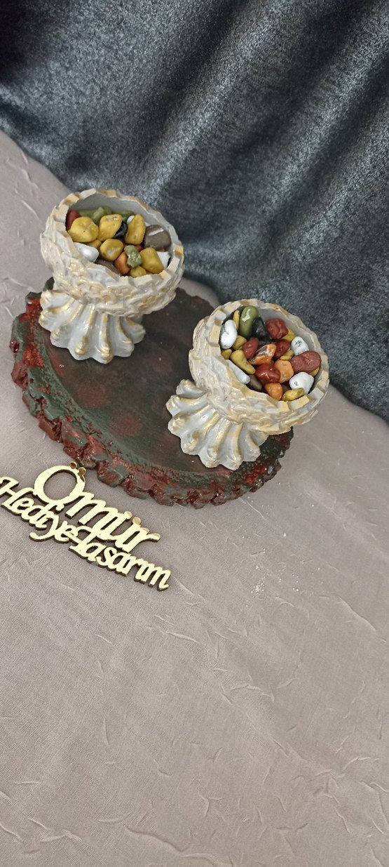 Dekoratif kahve Yanı sunumluk - Görsel 3