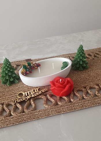 Beyaz Oval Mum ve Dekoratif mumlar - Görsel 3