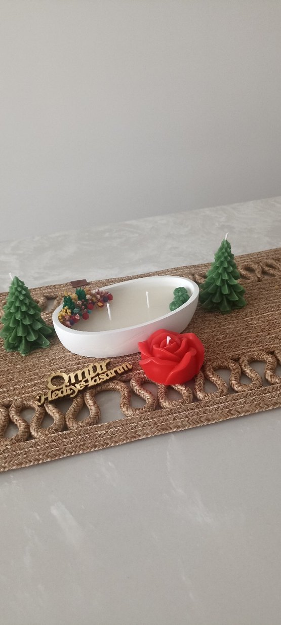 Beyaz Oval Mum ve Dekoratif mumlar - Görsel 3