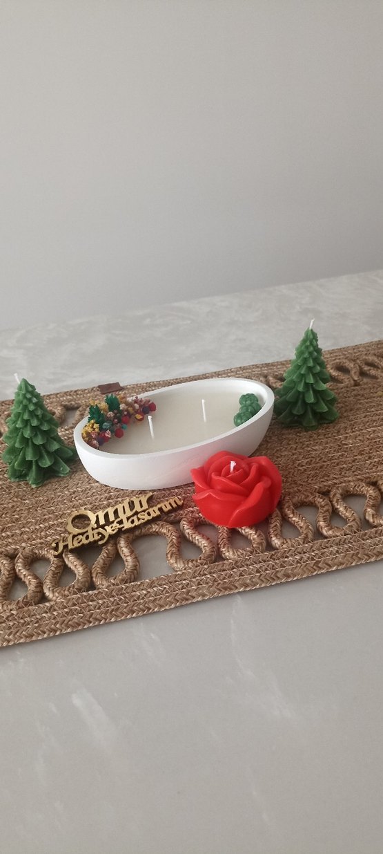 Beyaz Oval Mum ve Dekoratif mumlar - Görsel 4