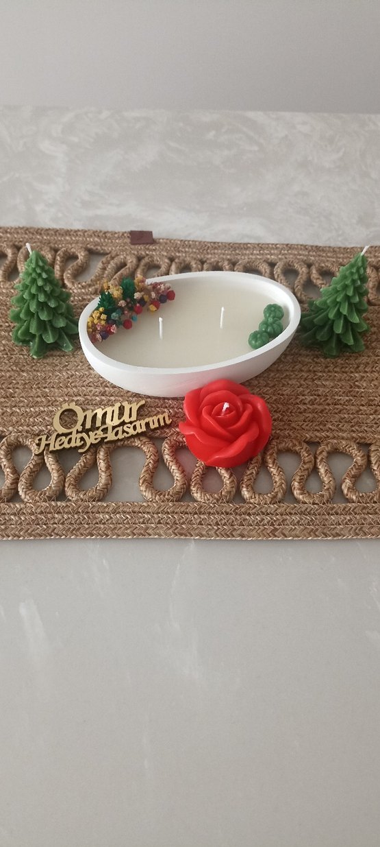 Beyaz Oval Mum ve Dekoratif mumlar - Görsel 2