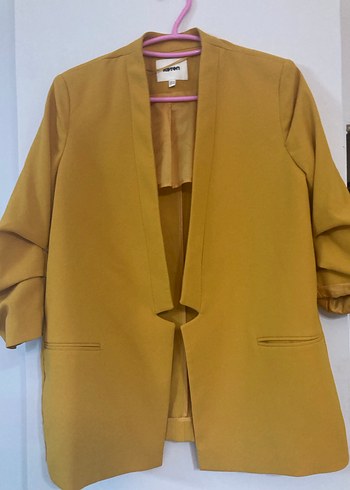 Hardal sarı  Kadın Blazer Ceket - Görsel 2