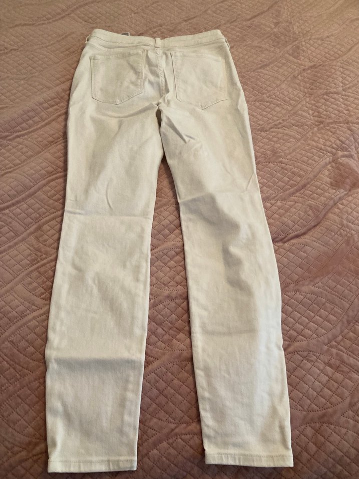 Beyaz Midi Kadın Kot Pantolon - Görsel 3