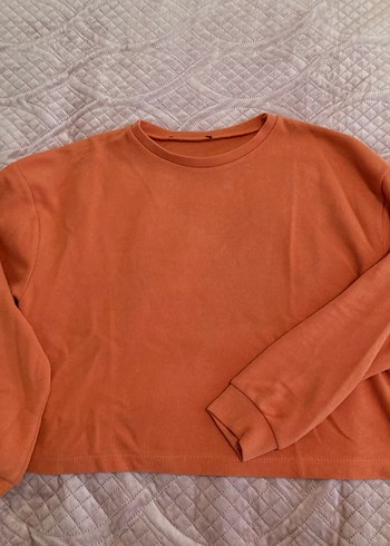 Kiremit rengi  Uzun Kollu Kadın Sweatshirt - Görsel 2