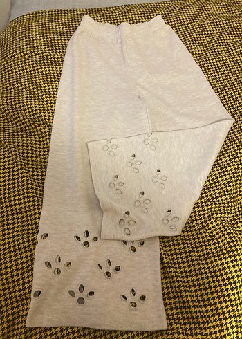 Nakışlı Bol Kesim Kadın yün triko Pantolon ( KAROL ) - Görsel 3