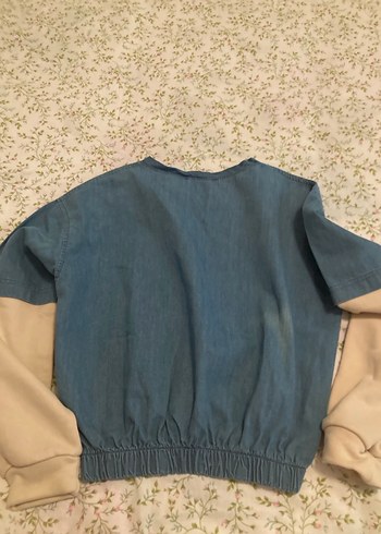 Bej-kollu kot sweatshirt - Görsel 3