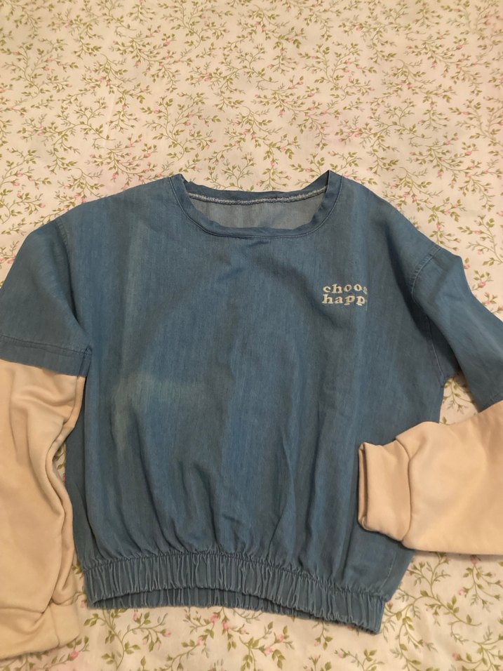 Bej-kollu kot sweatshirt - Görsel 2