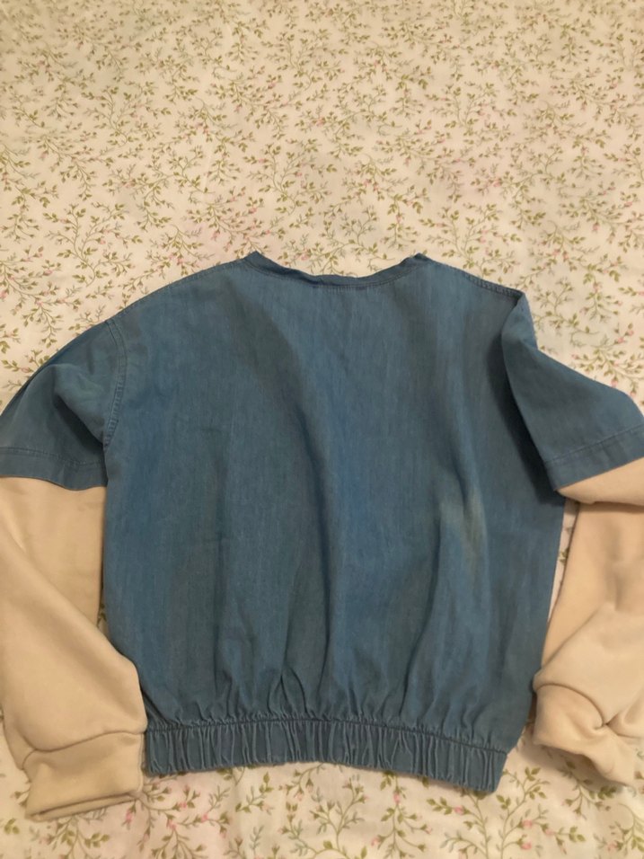 Bej-kollu kot sweatshirt - Görsel 3