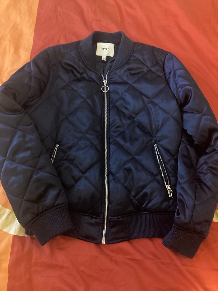 Lacivert  Kadın Fermuarlı Mont - Görsel 2