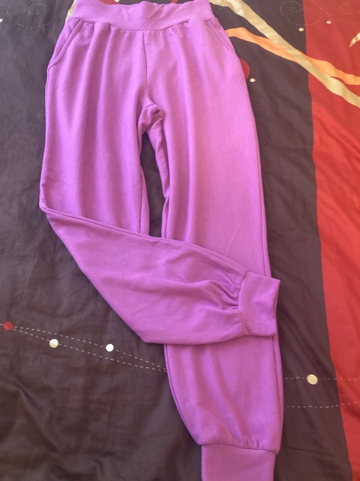 Mor Rahat Kesim  Pileli Cepli Kadın Eşofman Altı - Görsel 3