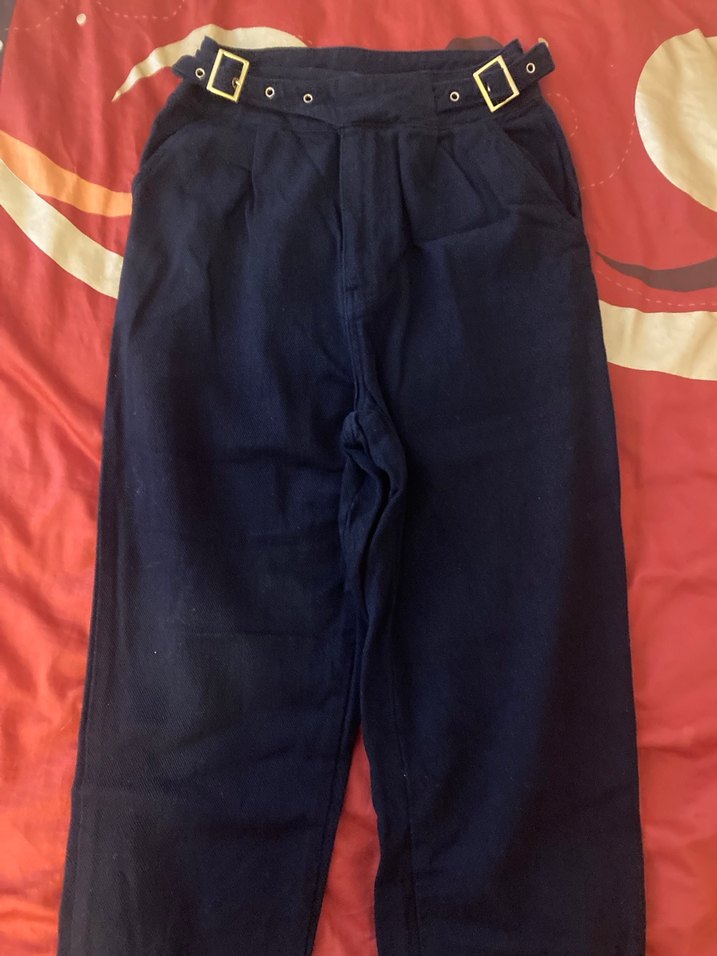 Kemer Detaylı Kadın Siyah Denim Pantolon - Görsel 2