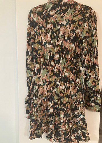 Kadın Çok Renkli Kamuflaj Bohem Uzun Elbise - Görsel 3