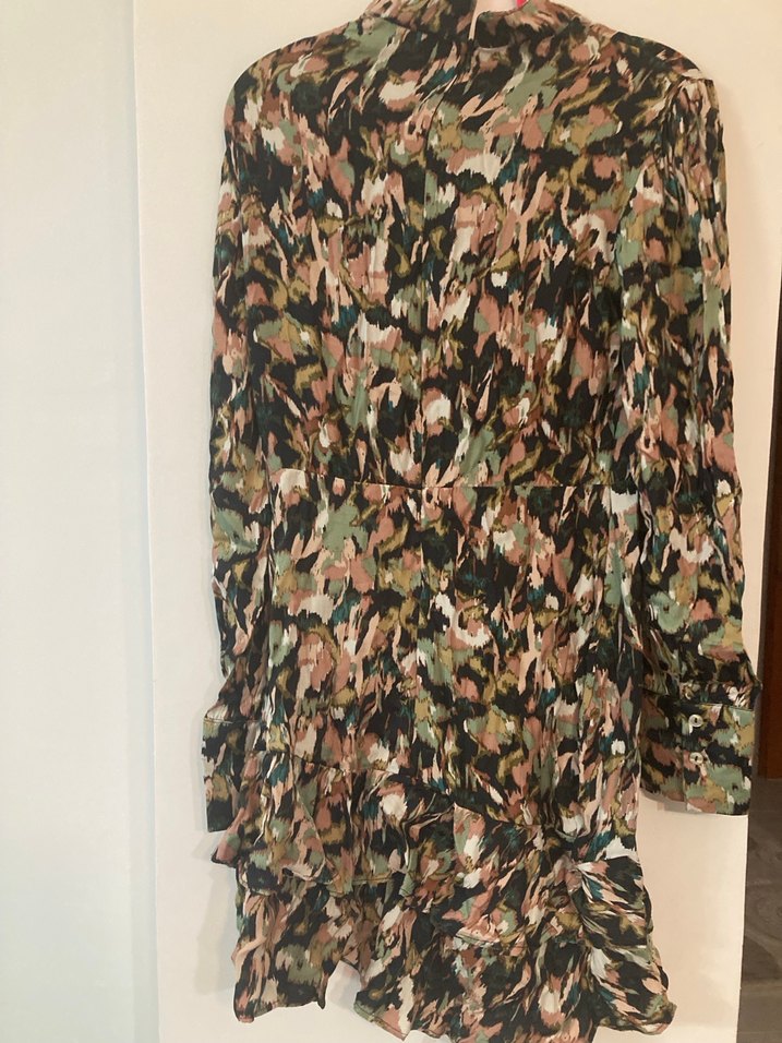 Kadın Çok Renkli Kamuflaj Bohem Uzun Elbise - Görsel 3