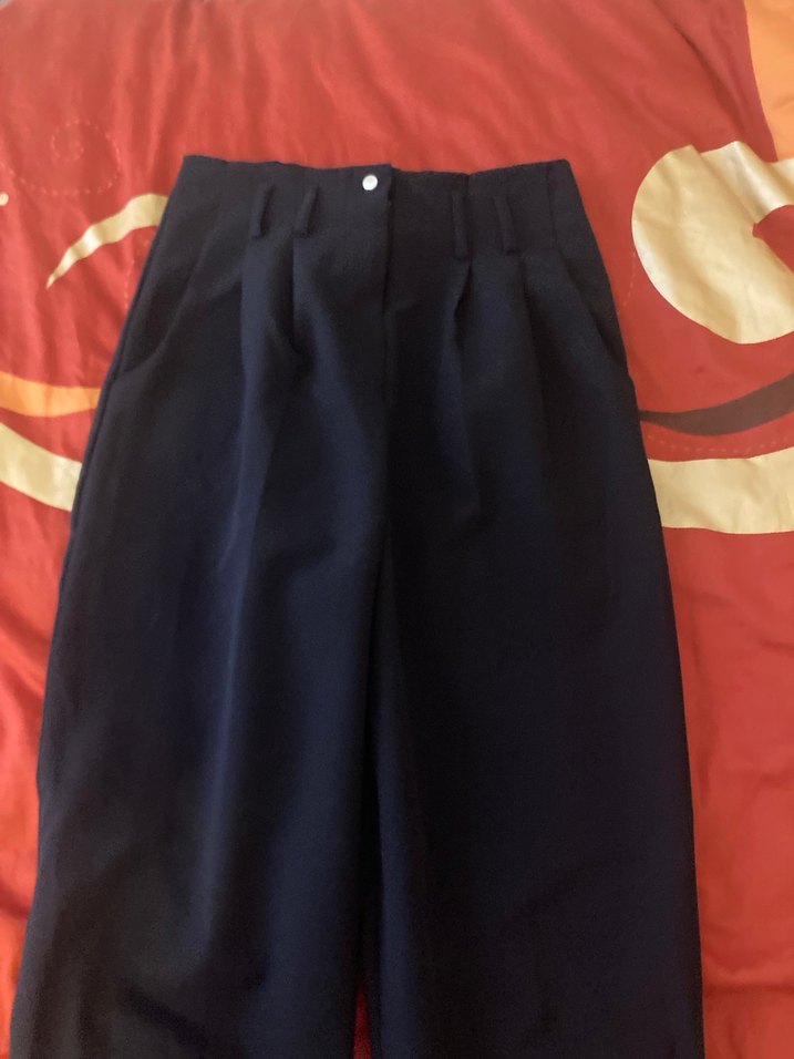 Kadın Siyah Pilili Lastik Paça Salaş Kumaş Pantolon - Görsel 2