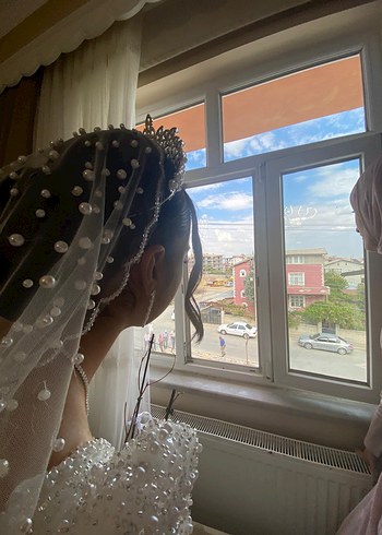 Gelinlik Gelin Tacı beyaz incili