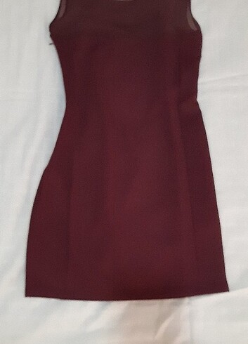 Miss Poem Bordo elbise
