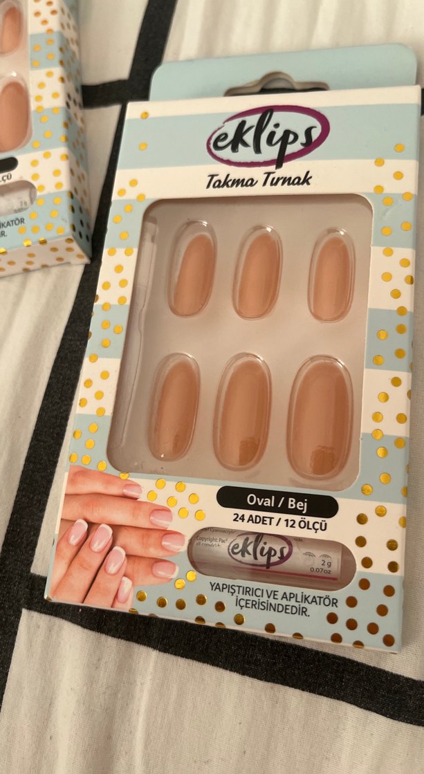 BİR KUTU FİYATIDIR Eklips Pastel Bej Takma Tırnak - Görsel 3