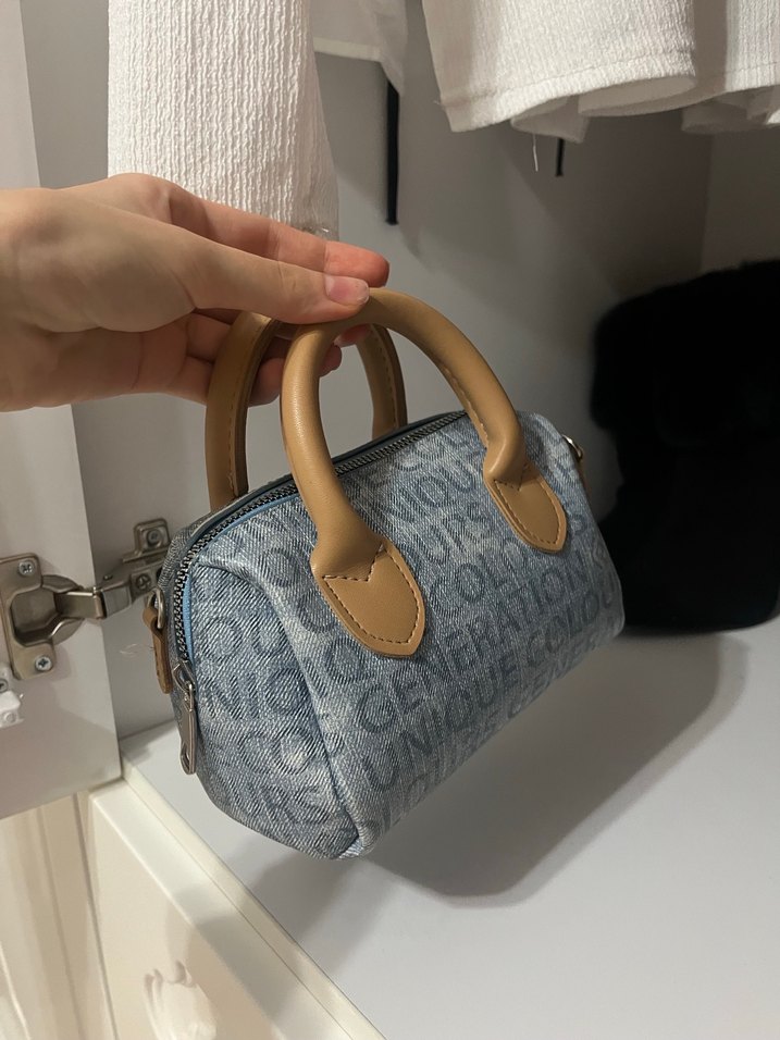 Bej Denim Kadın mini El Çantası - Görsel 2