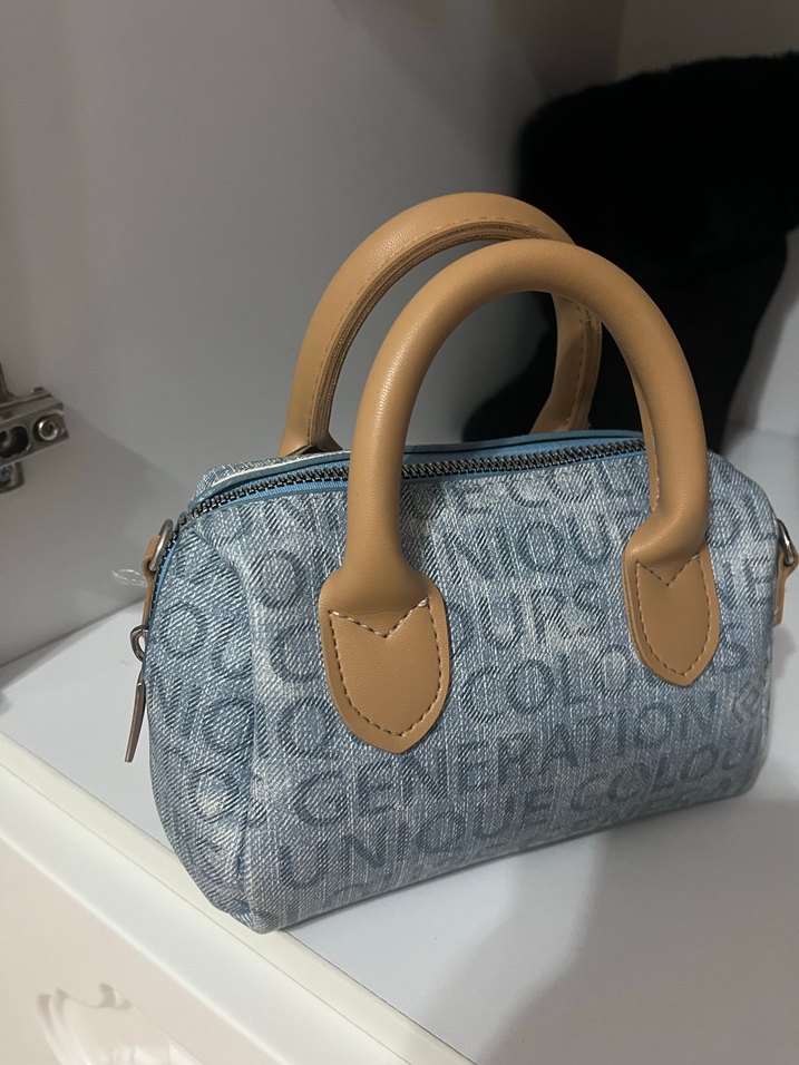 Bej Denim Kadın mini El Çantası - Görsel 3