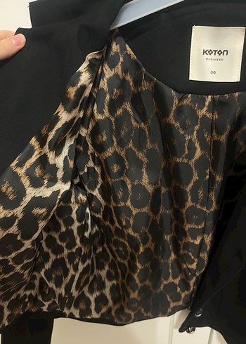 Düğmeli Siyah Mini Blazer - Görsel 2